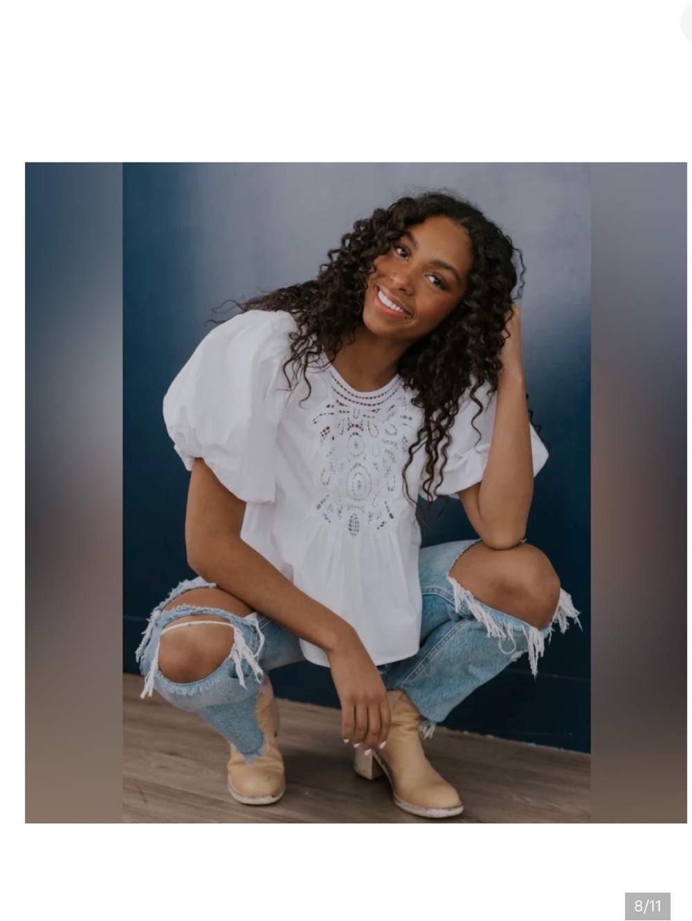 Free People Bardot puffed sleeve top